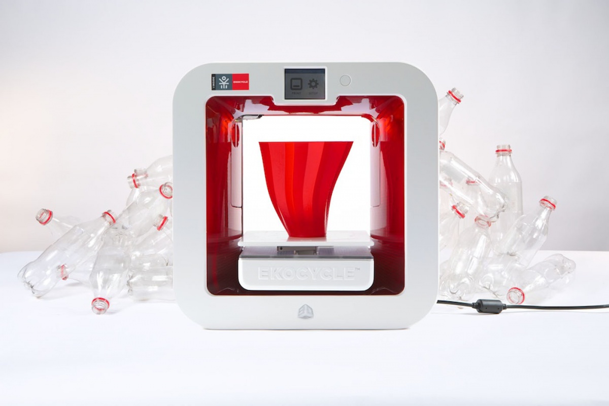 The EKOCYCLE Cube represents a collaboration between 3DS, will.i.am and Coca-Cola. Courtesy of 3D Systems.