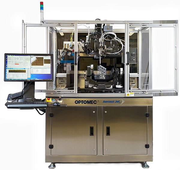 Optomec's new Aerosol Jet 5X brings printed electronics to 3D printed parts. Courtesy of Optomec. 