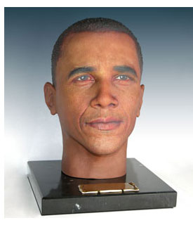 This lifelike bust is actually a 3D printed funerary urn. Courtesy of Cremation Solutions. 