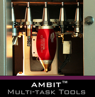 The AMBIT tool system offers options for AM, probing, and CNC milling. Courtesy of HMT.