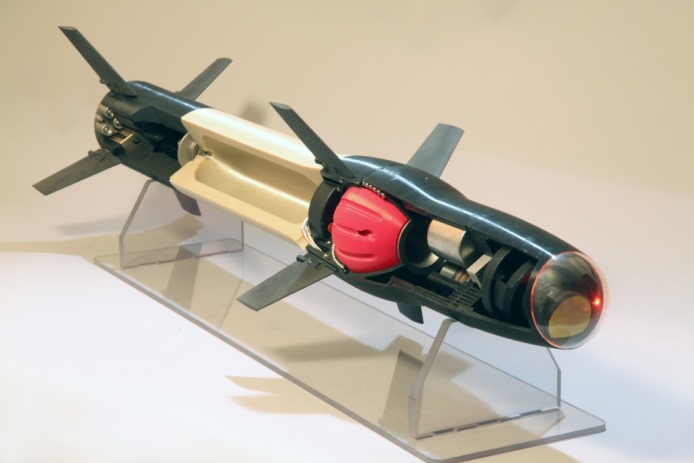 Cutaway of a small missile manufactured by Raytheon. Courtesy of Raytheon. 