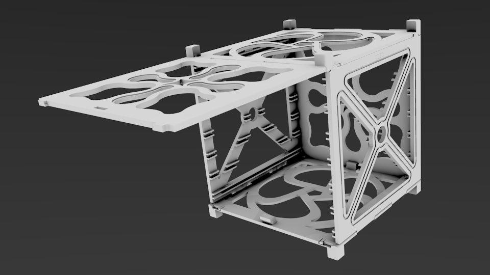 The winning CubeSat design, named the FoldSat, offers an estimated 40% savings in production time. Courtesy of Stratasys.