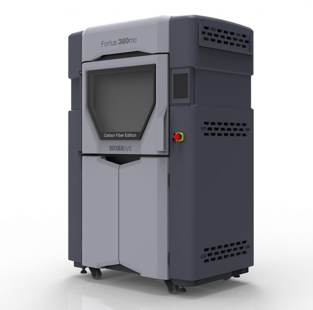 New Stratasys Fortus 380mc CFE (carbon fiber edition), an affordable industrial 3D printer dedicated to the rugged demands of running carbon fiber. (Image courtesy Stratasys)
