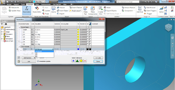 Thsi part is configured to incrementally increase its thickness (or extrusion distance) based on the mass you specify.