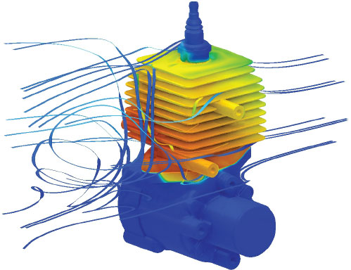 Multiphysics simulation-based design analyses can help engineers, designers and researchers understand and manage thermal conditions to achieve optimal and reliable performance. Image courtesy of ANSYS Inc.