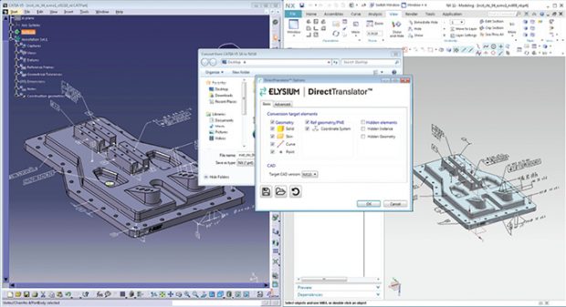 Elysium DirectTranslator ensures 3D data exchange through all current and many legacy CAD systems. Image courtesy of Elysium.