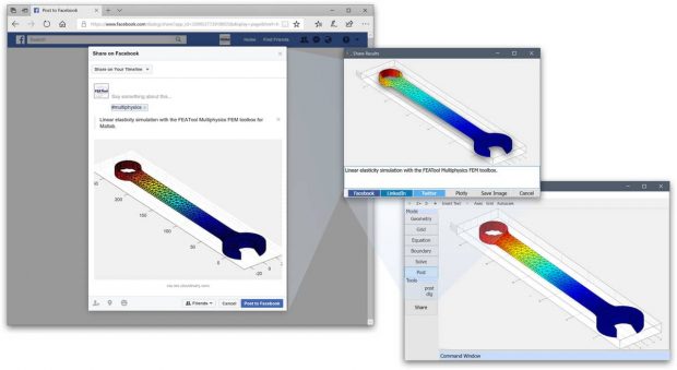 Precise Simulation FEATool Multiphysics social sharing example. Image courtesy of Precise Simulation.