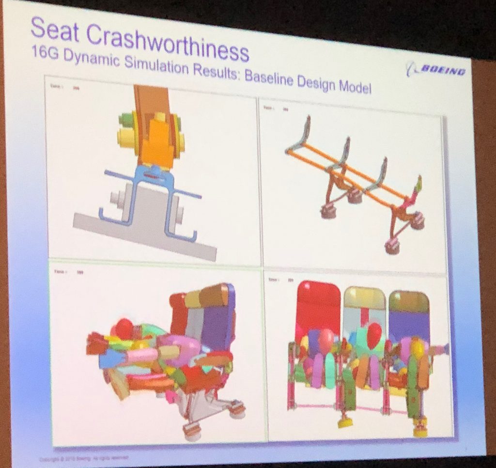 Simulating the crashworthiness of airline seats.