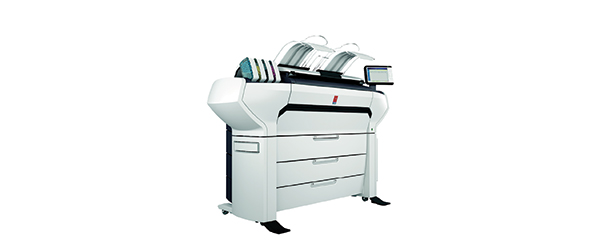 The Océ ColorWave 3700 large-format color and monochrome print, scan and copy system can be equipped to support as many as six media rolls (42-in. width and 656 ft. total length). Image courtesy of Canon U.S.A. Inc.