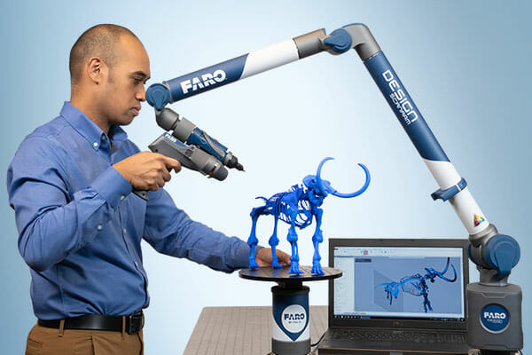 A portable, turnkey 3D scan-to-CAD solution, the new FARO Design ScanArm 2.5C 8-axis articulated arm-based system comes out-of-the-box with high-resolution, 3D color scanning capabilities. Image courtesy of Faro Technologies Inc.