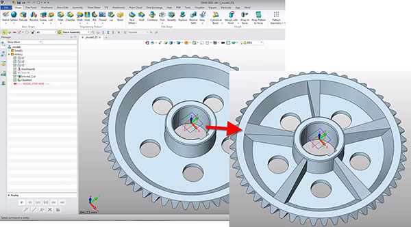 Associative import lets you update imported parts to reflect changes without losing changes made to the part in ZW3D. Image courtesy of ZWSoft via David Cohn.